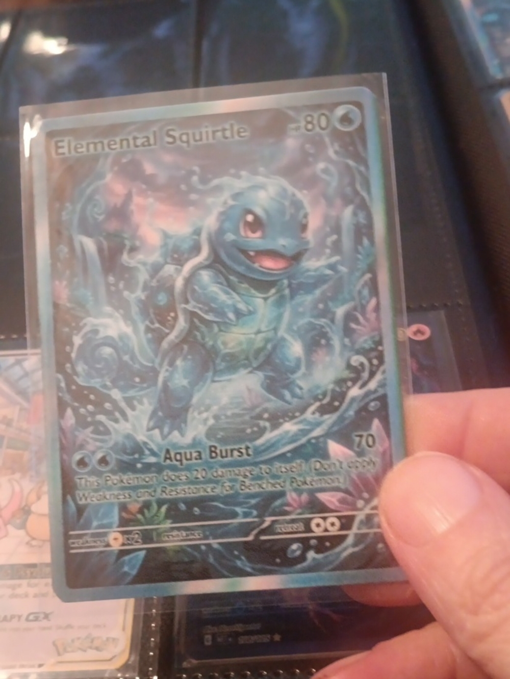 Elemental Squirtle Aqua Burst Card - Blue